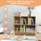 Costway 5-Cubby Kids Toy Storage Organizer Wooden Bookshelf Display Cabinet Natural/White